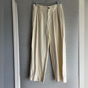 Sonoma Light Cream Mid-Rise Pleated Ankle Pants